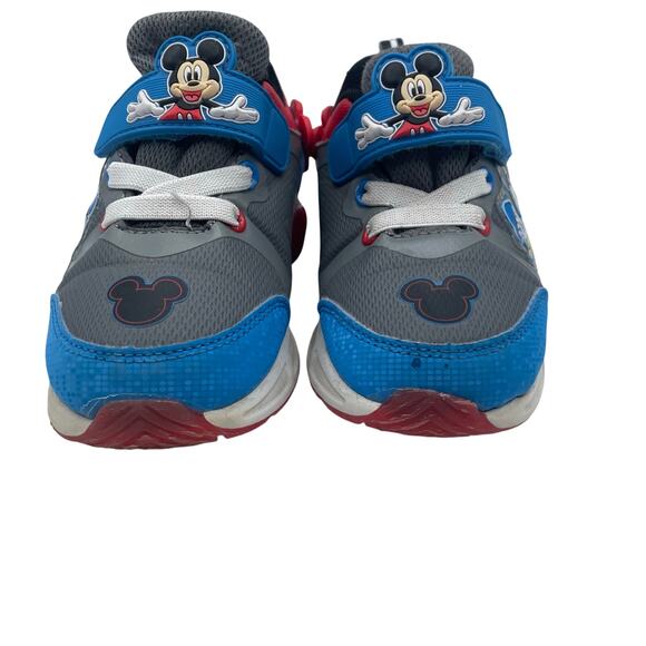 Mickey Mouse Disney Junior Light Up Shoes Hook Loop Toddler Kids 10 - Picture 3 of 8